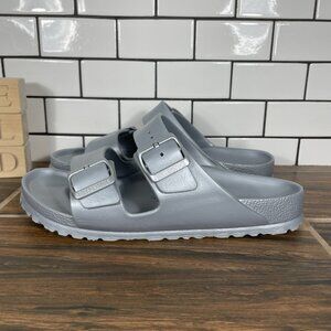 Birkenstock Arizona Essentials EVA Womens Size 8 Shoes Silver Slide Sandals